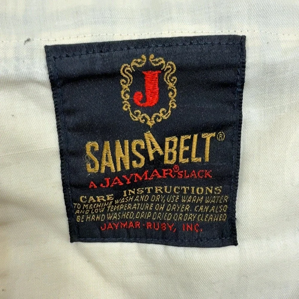 Vintage Jaymar Slacks Mens 40 Yellow Plaid Sansabelt Retro 70s Dress Pants Style